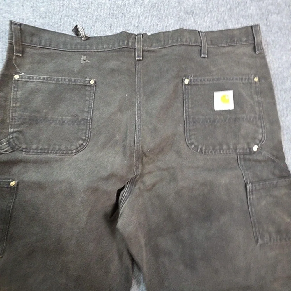 Carhartt B01 Pants Mens 36x34 Black Canvas Double Front Carpenter Workwear USA
